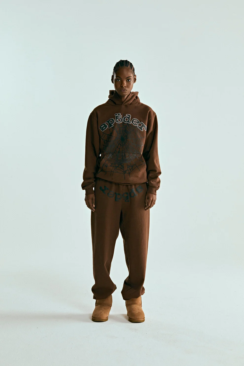SP5DER OG WEB HOODIE BROWN 5 SP5DER OG WEB HOODIE BROWN