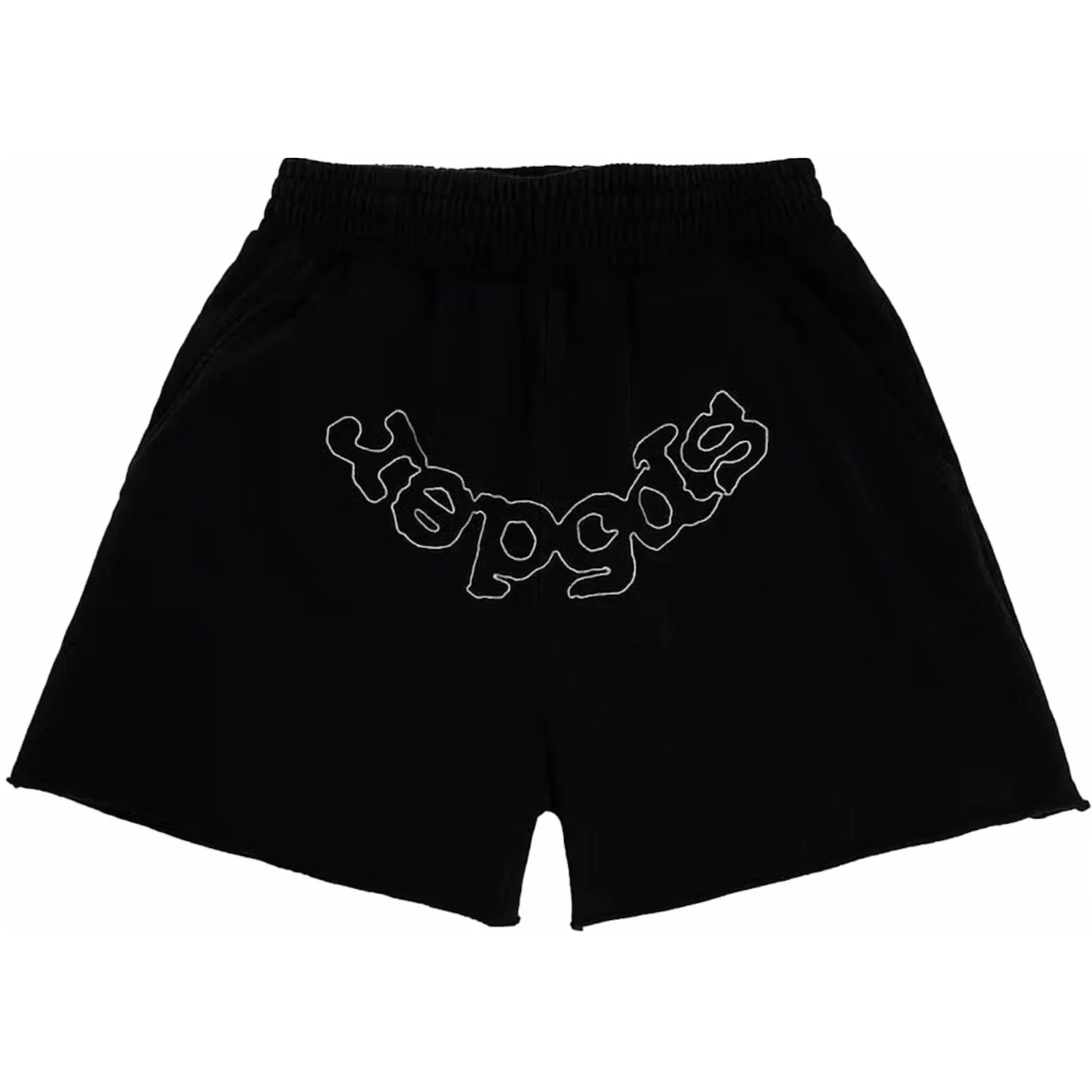 Sp5der OG Logo Embroidered Sweatshort in Black